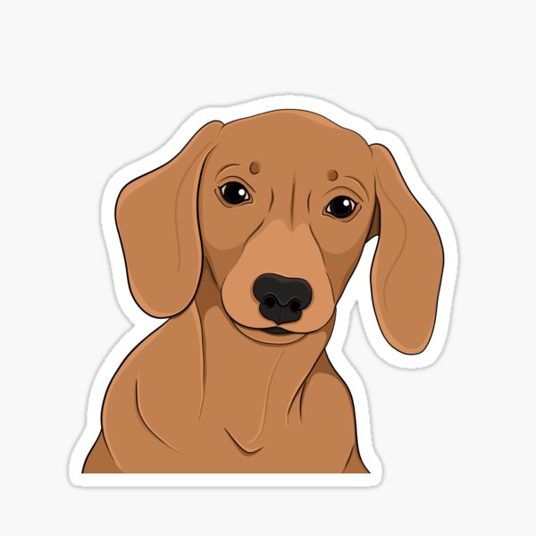 Item preview, Cute Red Dachshund - sausage dog, orange dog, miniature sausage dog designed and sold by SoohieArt.