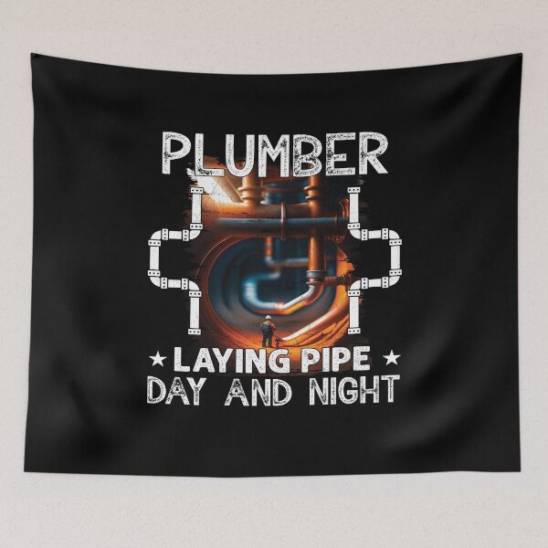 Item preview, Plumber Laying Pipe Day & Night Funny Plumber designed and sold by Trendy Valley .