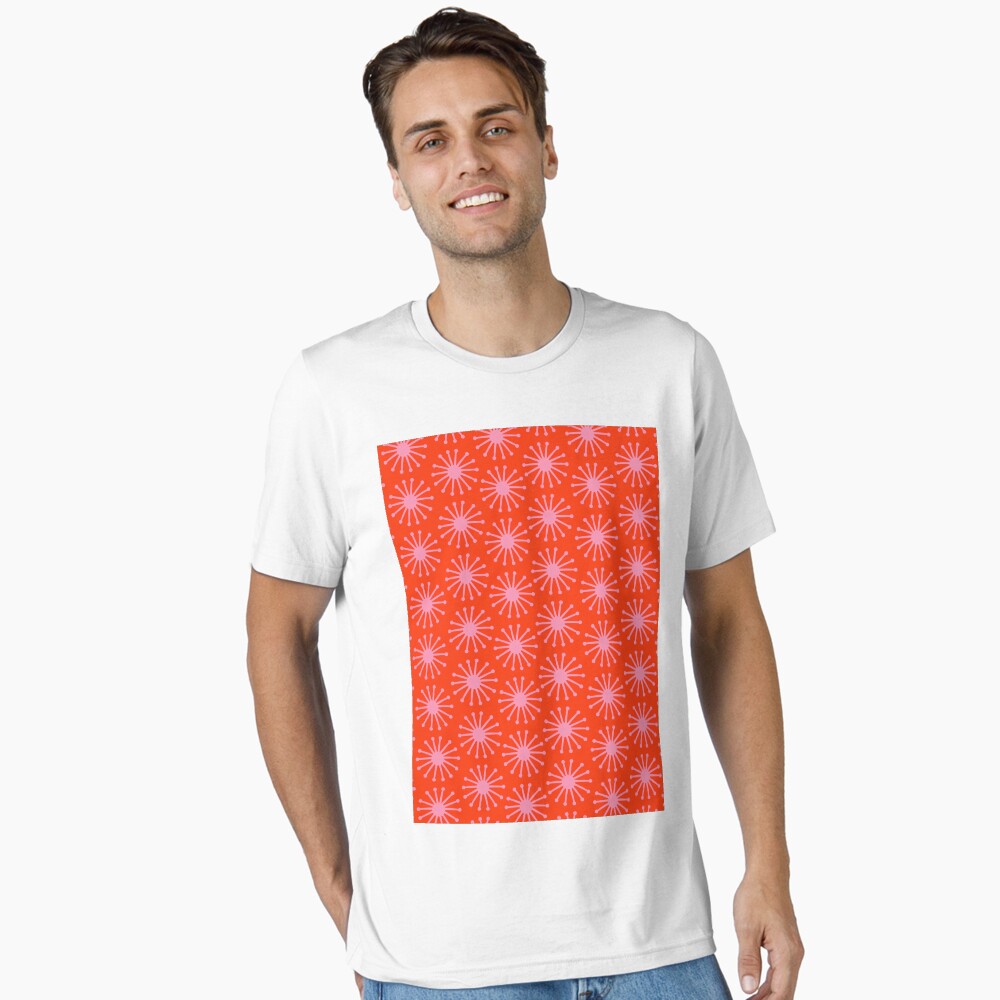 Midcentury Molecules Atomic Retro Dot Pattern Pink Red Scarf