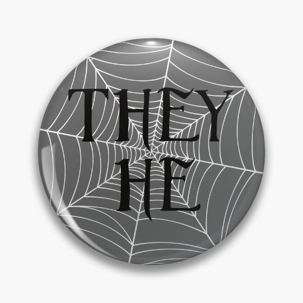 Item preview, Spiders Web They He Pronouns Grey designed and sold by MoonMint.