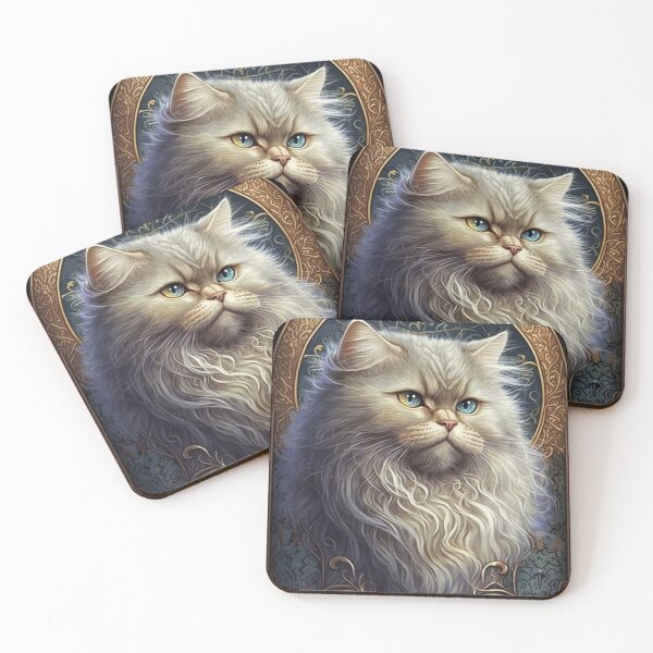 Item preview, Persian Cat - Art Nouveau Style designed and sold by ArtNouveauChic.
