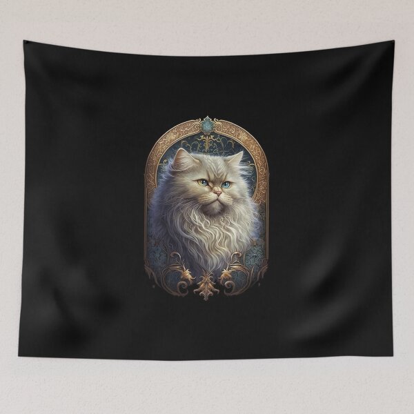 Item preview, Persian Cat - Art Nouveau Style designed and sold by ArtNouveauChic.