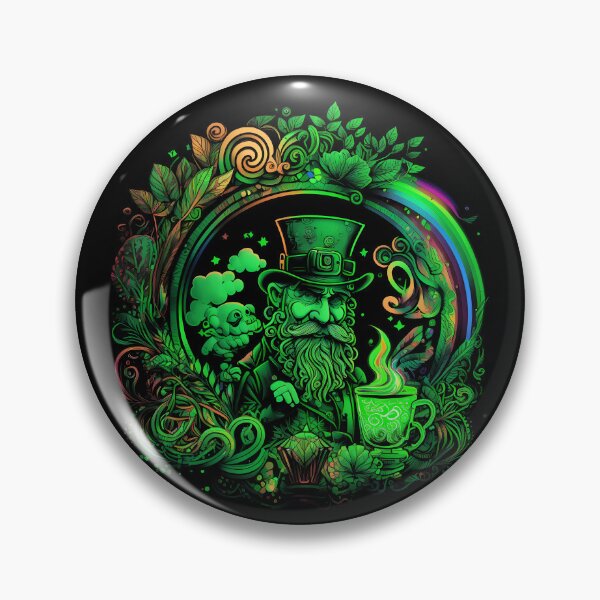 Item preview, A man with a long beard wearing a green top hat, digital art, St. Patrick Day designed and sold by digitaldreamHD.