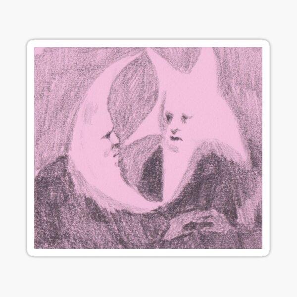 Item preview, Star and Moon Portrait Illustration in Pink designed and sold by fishboii.