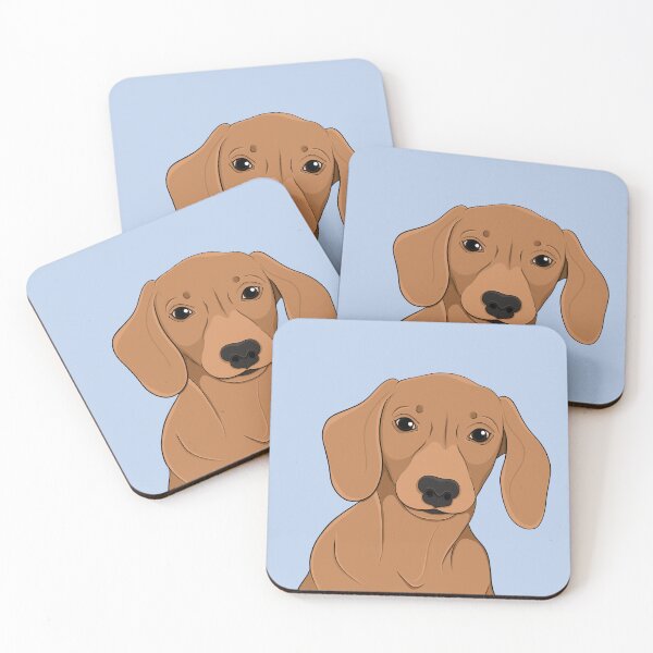 Item preview, Cute Red Dachshund - sausage dog, orange dog, miniature sausage dog designed and sold by SoohieArt.