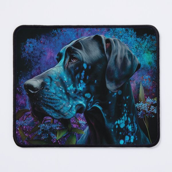 Item preview, Great Dane Bulldog stardust floral portrait designed and sold by HookedOnDogz.