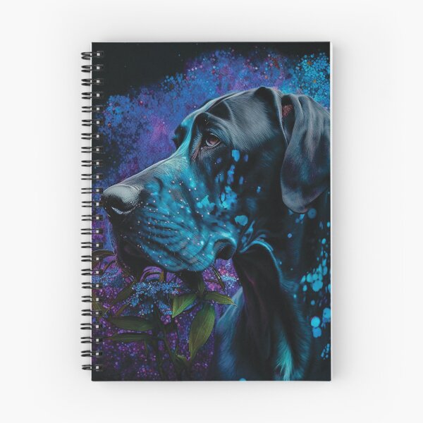 Item preview, Great Dane Bulldog stardust floral portrait designed and sold by HookedOnDogz.