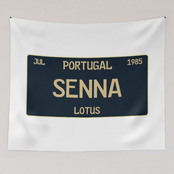 Item preview, Ayrton Senna first win license plate white designed and sold by ff1merch ..