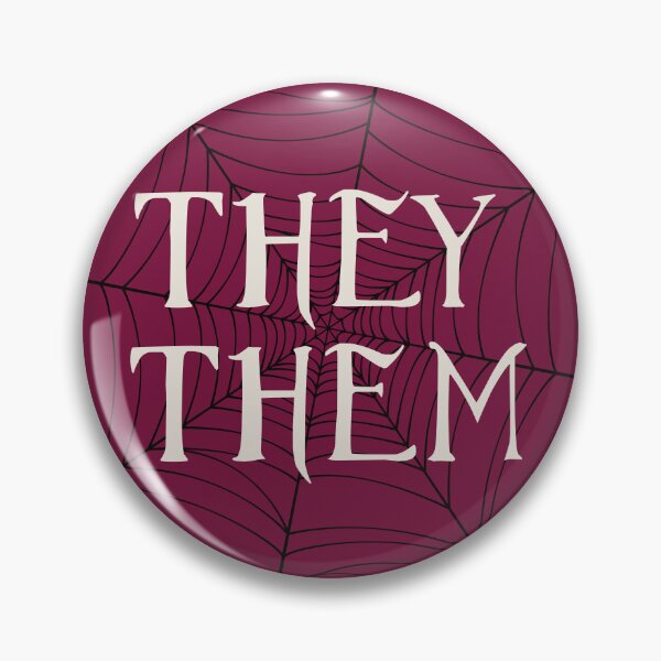 Item preview, Spider Web They /Them Pronouns Red designed and sold by MoonMint.