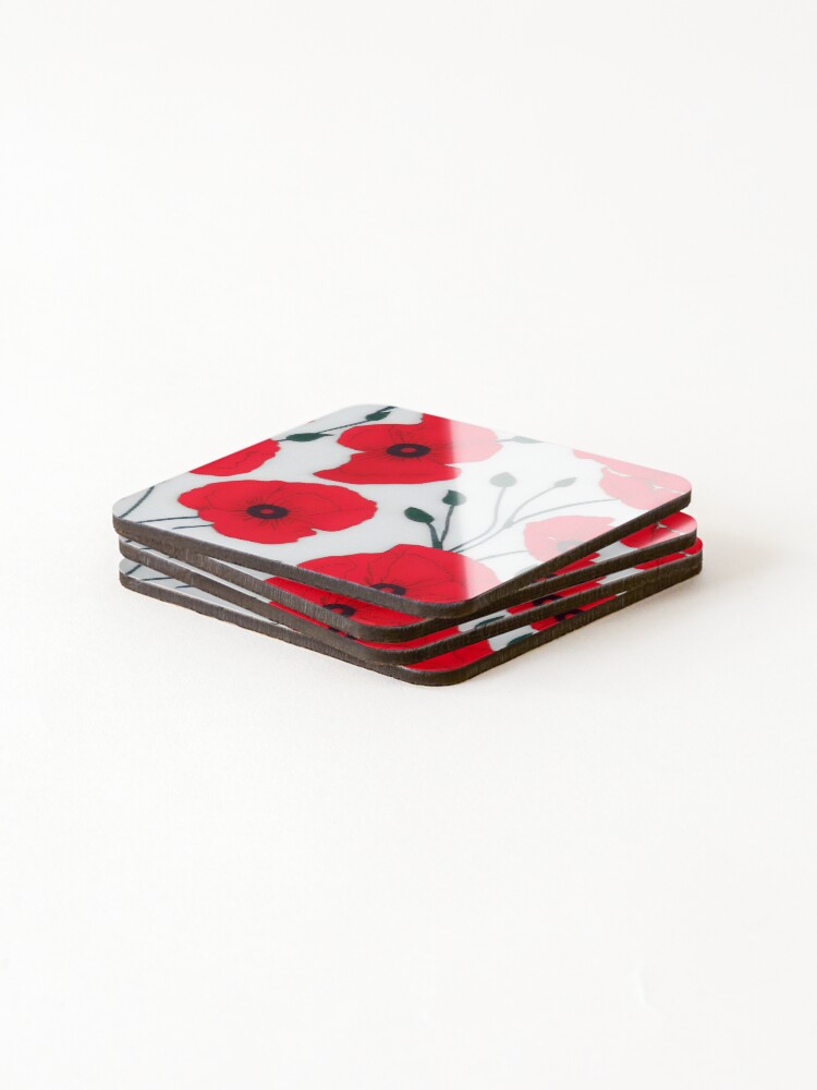 Thumbnail 4 of 5, Coasters (Set of 4), poppies designed and sold by Tim-Ries.