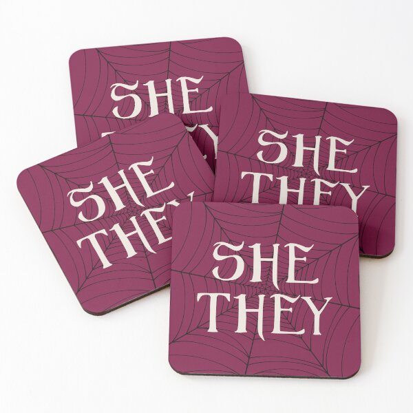 Item preview, Spider Web She They Pronouns  designed and sold by MoonMint.