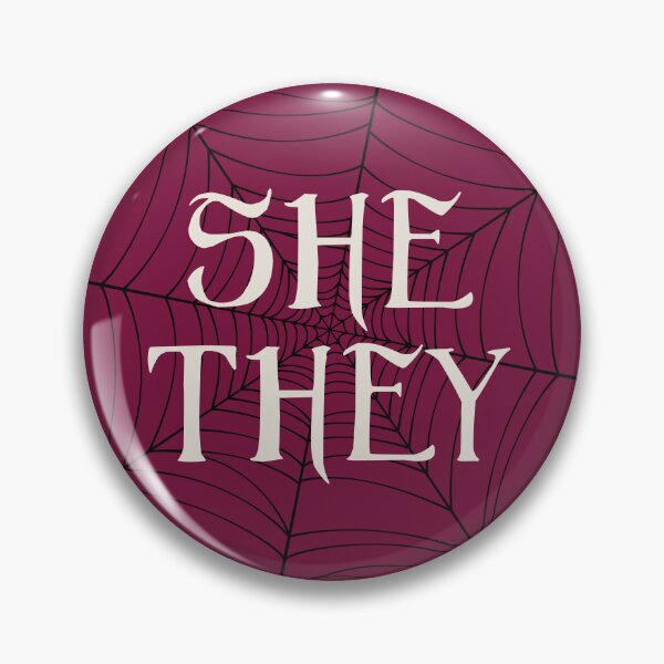 Item preview, Spider Web She They Pronouns  designed and sold by MoonMint.