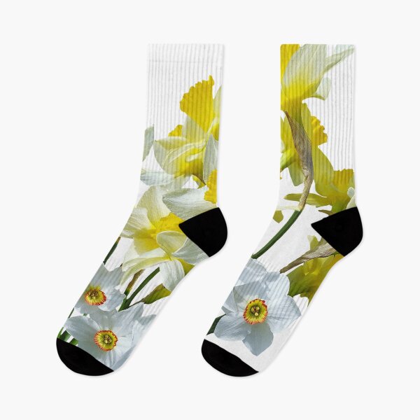 Item preview, Yellow Daffodils And White Narcissi Isolated On White designed and sold by taiche.