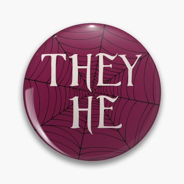 Item preview, Spiders Web They He Pronouns Red designed and sold by MoonMint.