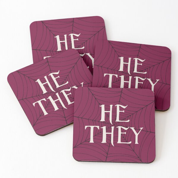 Item preview, Spiders Web He They Pronouns Red designed and sold by MoonMint.
