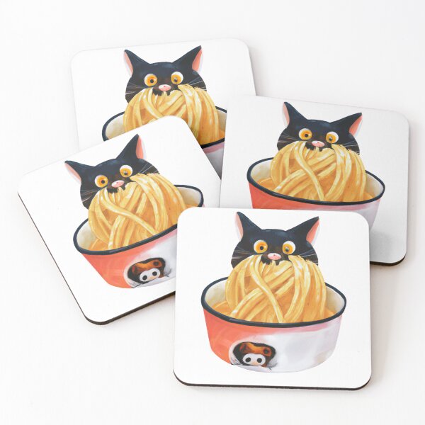 Aperçu de l'œuvre Chat mangeant Ramen créée et vendue par BlakeSnacks86.