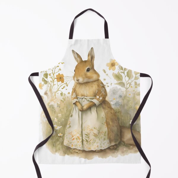 Item preview, Lady Rabbit in apron in garden designed and sold by dzineNJ.