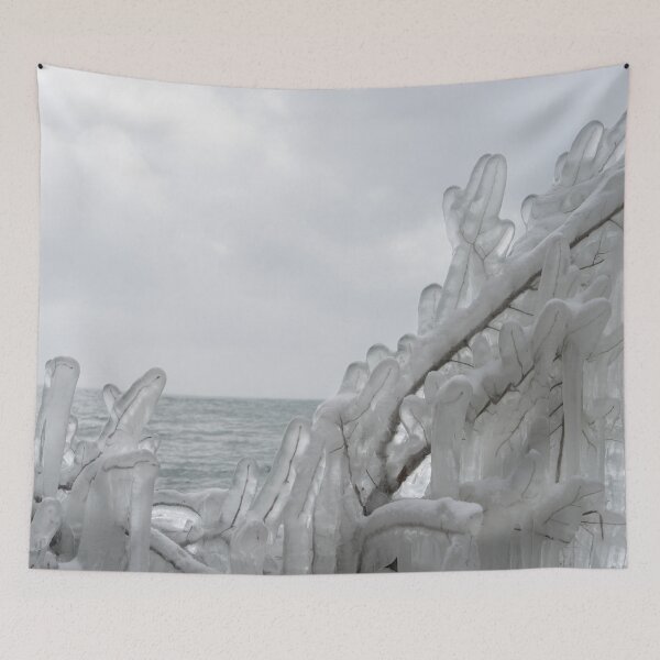 Item preview, Lakeside Ice Sculptures with Falling Snow designed and sold by Georgia Mizuleva.