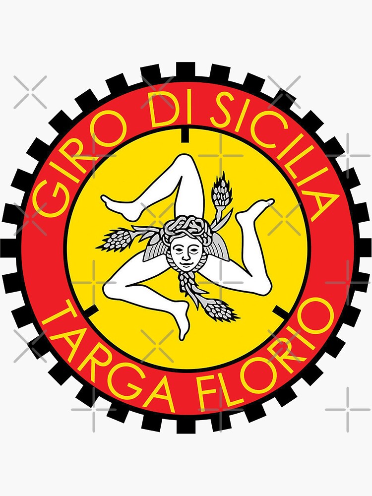 Sticker for Sale mit Klassisches Targa Florio-Emblem – Auto- Windschutzscheibenaufkleber, Sizilien-T-Shirt von retropetrol