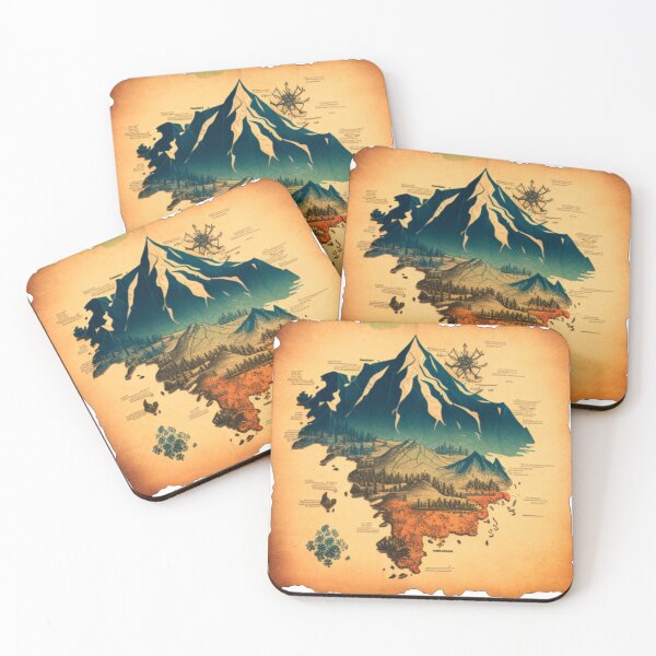 Item preview, Old Map Moutains designed and sold by helrisoniart182.