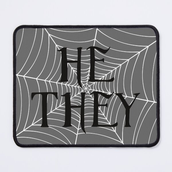 Item preview, Spiders Web He They Pronouns Grey designed and sold by MoonMint.