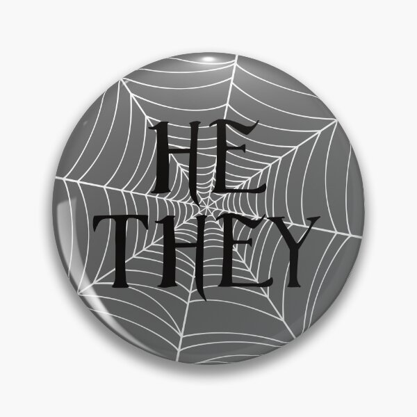 Item preview, Spiders Web He They Pronouns Grey designed and sold by MoonMint.