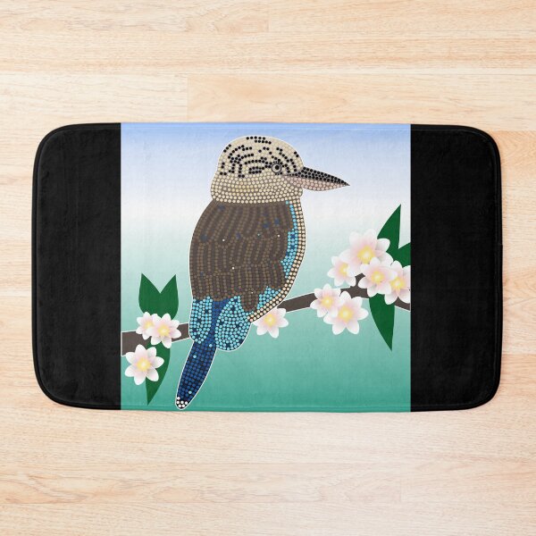 Item preview, An illustration based on aboriginal style of dot painting depicting kookaburra in springtime designed and sold by dedoma.