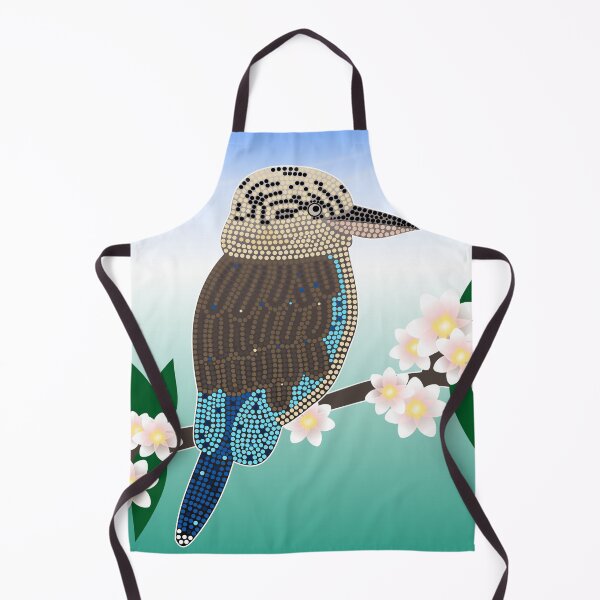 Item preview, An illustration based on aboriginal style of dot painting depicting kookaburra in springtime designed and sold by dedoma.