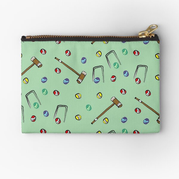 Vista previa del artículo con la obra «Patrón de croquet verde Lindos mechones, mazos y bolas de croquet», diseñado y vendido por MaryKunzGoldman.