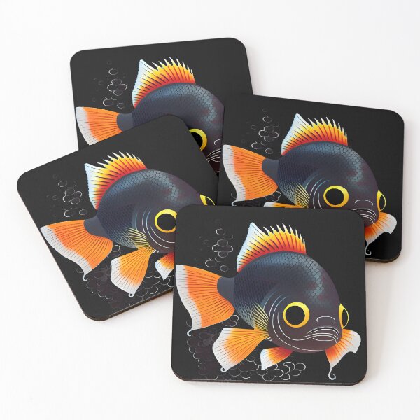 Item preview, beautiful black and orange fish designed and sold by Surya Puranik.