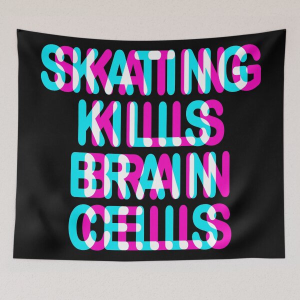 Item preview, SKATING KILLS BRAIN CELLS - FUNNY TRIPPY 3D SKATER designed and sold by ShirtWreck.
