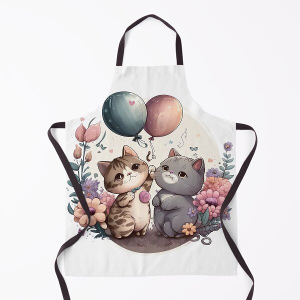 Item preview, Happy cats with flowers and balloon designed and sold by Lobory.
