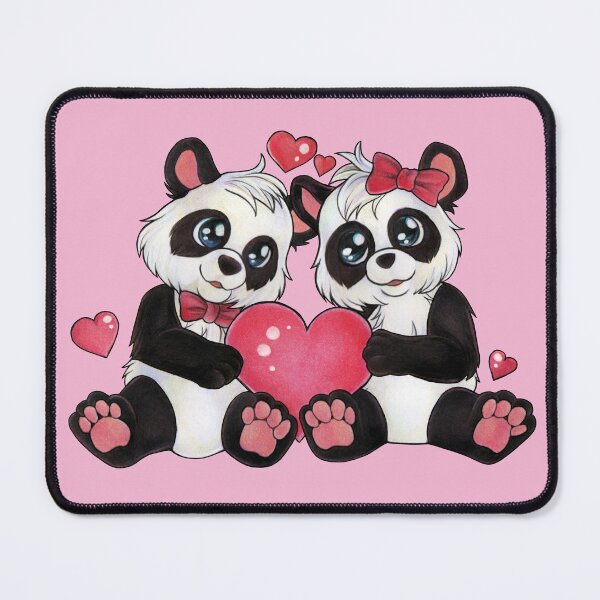 Item preview, Cute panda couple with heart valentines day gift designed and sold by ZadzeneaArt.
