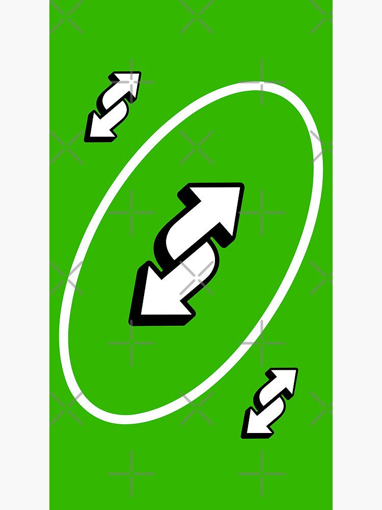 UNO Reverse card - Green Sticker for Sale by crossesdesign