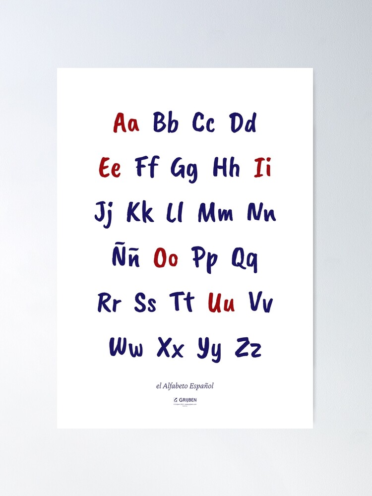 Thumbnail 1 of 3, Poster, The Spanish Alphabet (el Alfabeto Español) designed and sold by Grijben.