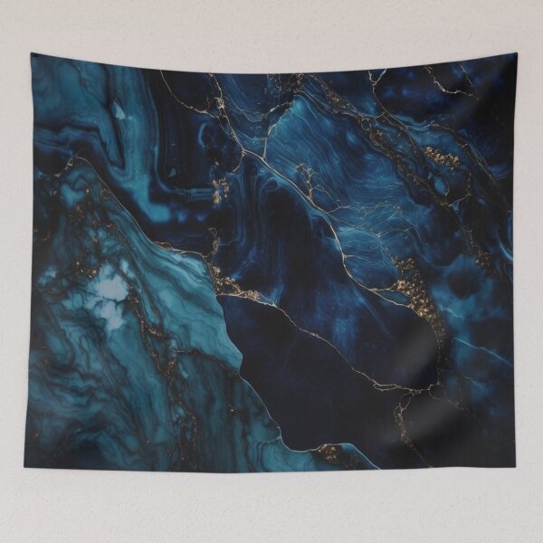 Item preview, Deep blue marble stone background, quartz designed and sold by SvarunPogani.