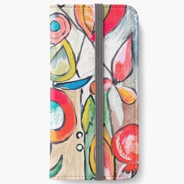 abstract flower design colors iPhone Wallet