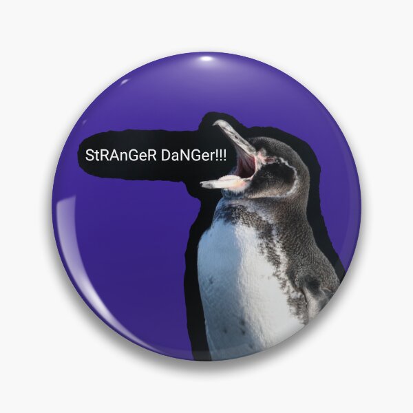 Item preview, Galapagos Penguin Stranger Danger (Dark Purple #3A2096) designed and sold by SBPenguins.