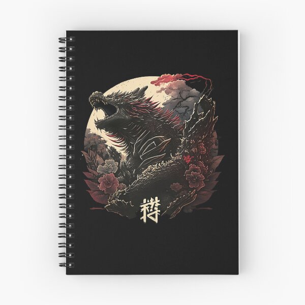 Item preview, Kaiju negro y rojo oscuro con adornos florales designed and sold by TheKiziox.