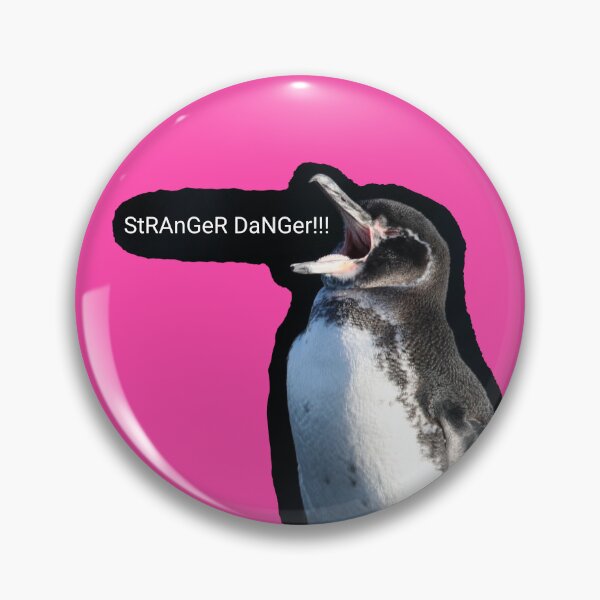 Item preview, Galapagos Penguin Stranger Danger (Fuchsia #FC46AA) designed and sold by SBPenguins.