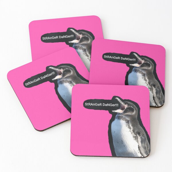 Item preview, Galapagos Penguin Stranger Danger (Fuchsia #FC46AA) designed and sold by SBPenguins.