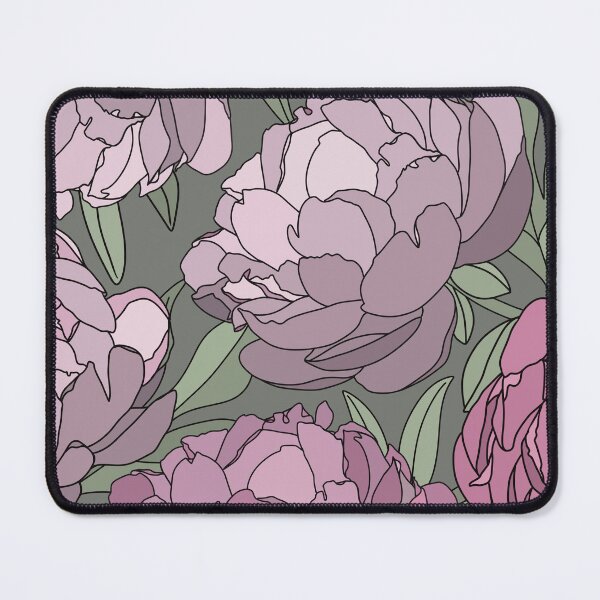 Item preview, The violet and pink peonies in a lovely pattern on a pale green background designed and sold by marina63.