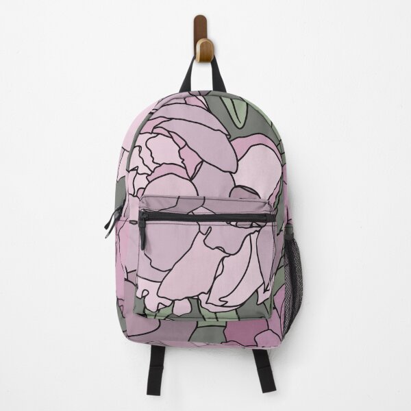 Item preview, The violet and pink peonies in a lovely pattern on a pale green background designed and sold by marina63.