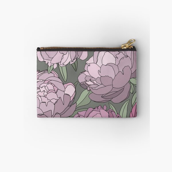 Item preview, The violet and pink peonies in a lovely pattern on a pale green background designed and sold by marina63.