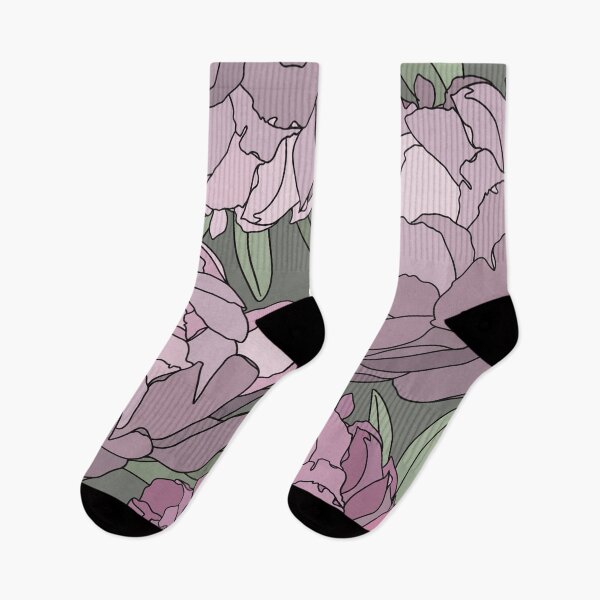 Item preview, The violet and pink peonies in a lovely pattern on a pale green background designed and sold by marina63.