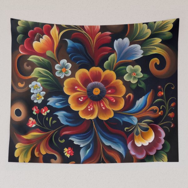 Item preview, Norwegian Rosemaling-Oil On Canvas #28 designed and sold by Gypsykiss.