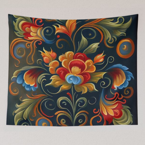Item preview, Norwegian Rosemaling-Oil On Canvas #29 designed and sold by Gypsykiss.