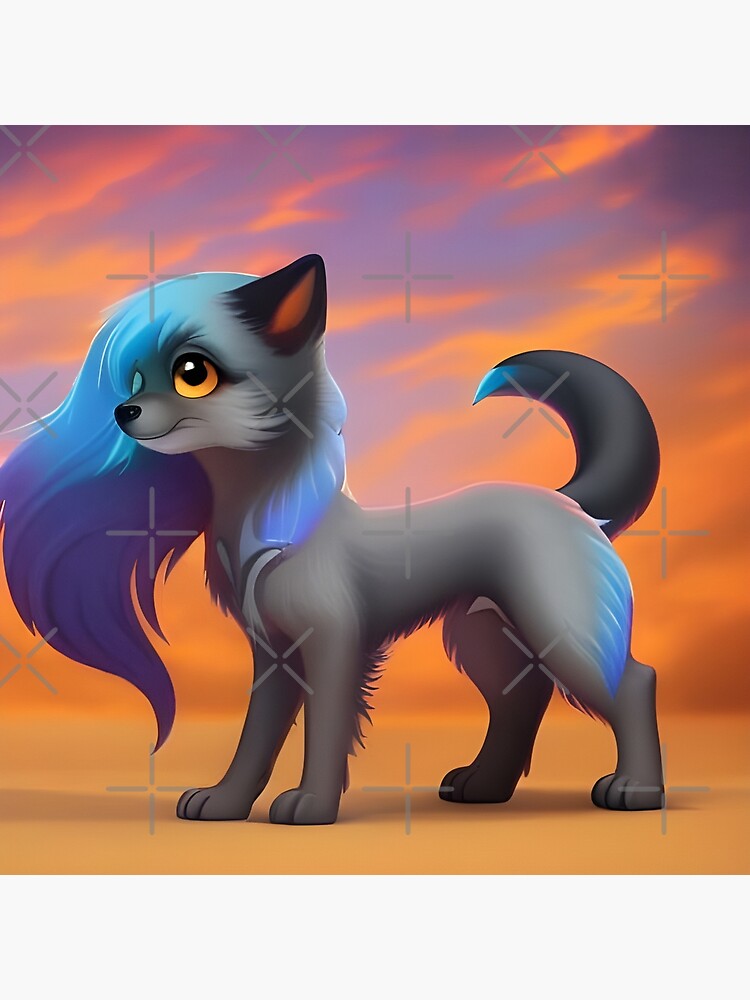 Gray wolf Puppy Anime Drawing, BLUE WOLF transparent background PNG clipart  | HiClipart