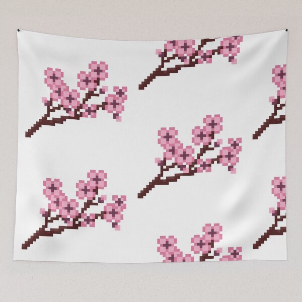 Artikelvorschau, Ein Zweig der Kirschblüten-Blumen-Pixel-Kunst entworfen und verkauft von Pixelification.