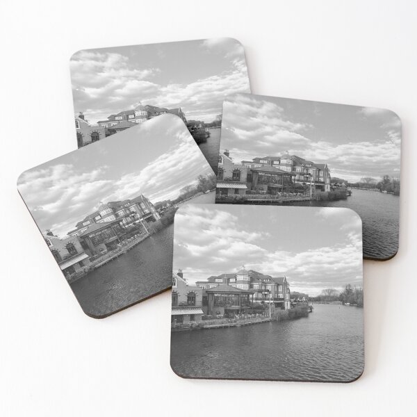Item preview, Restaurants on river Thames and clouds in Windsor UK designed and sold by santoshputhran.